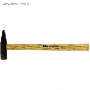 Молоток "Сибртех" 10211, слесарный, квадратный боек, деревянная рукоятка, 200 г