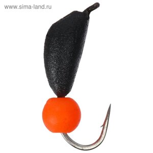 Мормышка безнасадочная "ЯМАН" Банан черный, d=4 мм, вес 1 г, шарик оранжевый неон (уп. 5 шт)