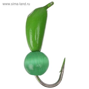 Мормышка безнасадочная "ЯМАН"Банан" зеленый, d=3 мм, вес 0.5 г, кошачий глаз зеленый (уп. 5 шт.)