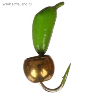 Мормышка безнасадочная "ЯМАН"Банан" зеленый, d=3 мм, вес 0.5 г, шарик латунный (уп. 5 шт.)