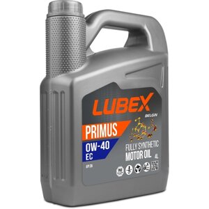 Моторное масло LUBEX PRIMUS EC 0W-40 SN, синтетическое, 4 л