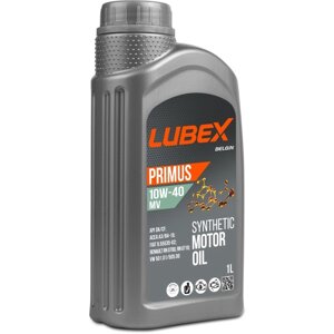 Моторное масло LUBEX primus MV 10W-40 CF/SN A3/B4, синтетическое, 1 л