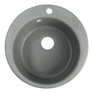 Мойка для кухни из камня ZEIN 50/Q8, d=467 мм, круглая, перелив, цвет темно-серый