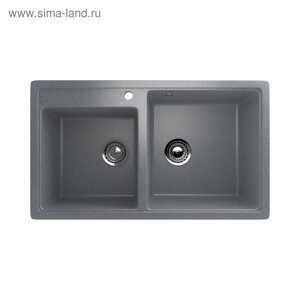 Мойка кухонная Ulgran U200-309, 840х485 мм, цвет тёмно-серый