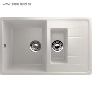 Мойка кухонная Ulgran U205-331, 770х495 мм, цвет белый