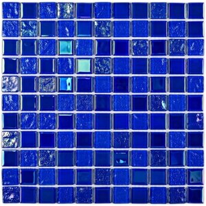 Мозаика стеклянная Bonaparte Bondi dark blue-25, 300x300x4 мм
