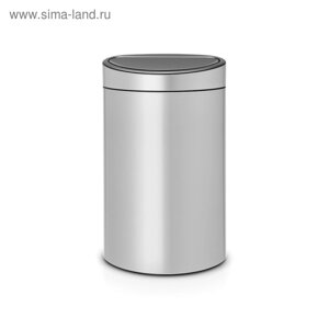 Мусорное ведро Brabantia Touch Bin New, система Soft Touch, цвет серый металлик, 40 л