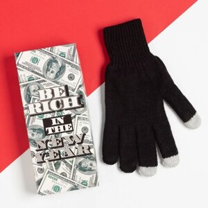 Мужские перчатки в подарочной коробке "Be rich" р. 22