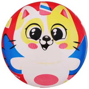 Мяч детский ZABIAKA «Котик», d=22 см, 60 г, цвет красный