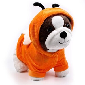 Мягкая игрушка «Собака», в кофте, 30 см, цвет оранжевый