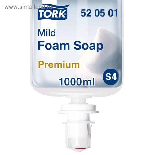 Мыло-пена Tork Premium, мягкое, S4, прозрачный, 1 литр