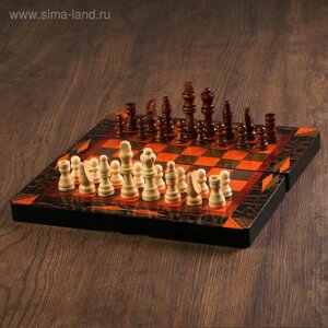 Набор 3 в 1 "Ламиран"шахматы, шашки, нарды, 30 х 30 см