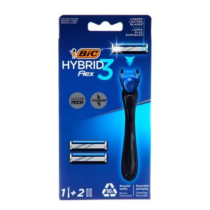 Набор BIC Hybrid 3 Flex, станок для бритья,2 кассеты с 3 лезвиями