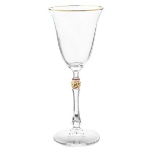 Набор бокалов для белого вина Parus, декор «Отводка золото, золотой шар», 185 мл x 6 шт.