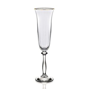 Набор бокалов для шампанского Crystalex «Анжела. Оптика. Отводка платиной», 190 мл, 2 шт