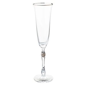 Набор бокалов для шампанского Parus, декор «Отводка платина, платиновый шар», 190 мл x 6 шт.