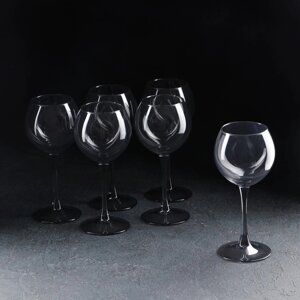 Набор бокалов для вина «Графит», стеклянный, 350 мл, 6 шт