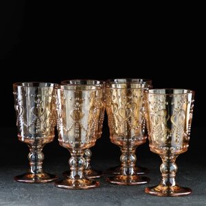 Набор бокалов стеклянных «Адам», 300 мл, 6 шт, цвет золотой