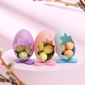 Набор для декора пасхальный «Яйца цветные» 4 11,5 6,5 см