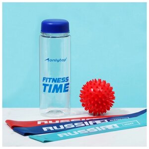 Набор для фитнеса ONLYTOP «Россия»3 фитнес-резинки, бутылка для воды, массажный мяч