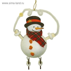 Набор для творчества - создай ёлочное украшение «Снеговичок на проволочке»