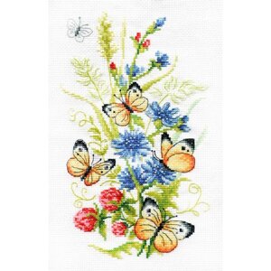 Набор для вышивки счётным крестом «Цикорий и бабочки», 1525 см