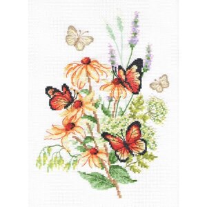 Набор для вышивки счётным крестом «Эхинацея и бабочки», 1825 см