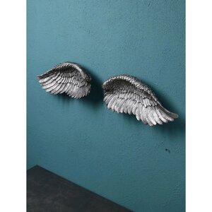 Набор фигур "Крылья", полистоун, цвет серебро, Иран, 1 сорт
