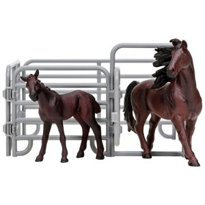 Набор фигурок «Мир лошадей»2 лошади, ограждение-загон