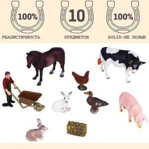 Набор фигурок «На ферме», 10 предметов