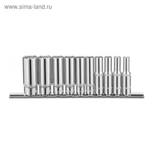 Набор головок торцевых Ombra 914910, 12-гранные, глуб., 1/4", SAE 3/16”9/16”10 предметов