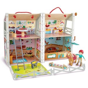 Набор игровой Hape «Моя любимая ферма», двухэтажный, с животным, куклой и аксессуарами