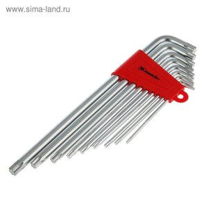 Набор ключей Matrix 12306, имбусовые, TORX, 9 шт, T10-T50, CrV, удлиненные