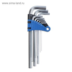 Набор ключей шестигранных ТУНДРА, удлиненных, CrV, 1.5 - 10 мм, 9 шт.