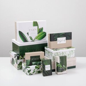 Набор коробок 10 в 1, упаковка подарочная, «GREEN», 12 х 7 х 4 - 32.5 х 20 х 12.5 см