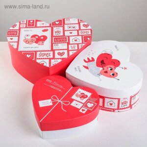 Набор коробок 3 в 1, упаковка подарочная, «Любовь повсюду», 16 х 14 х 6 см‒22 х 20 х 9 см