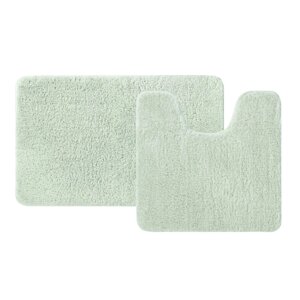 Набор ковриков для ванной IDDIS, 50х80 см, 50х50 см, микрофибра, цвет светло-зелёный