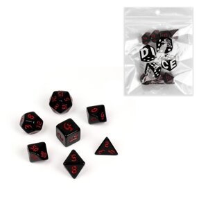 Набор кубиков для D&D (Dungeons and Dragons, ДнД) Время игры", серия: D&D, 7 шт, красные
