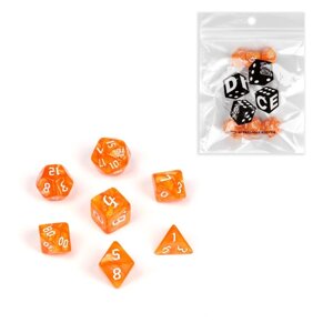 Набор кубиков для D&D (Dungeons and Dragons, ДнД) Время игры", серия: D&D, 7 шт, оранжевые