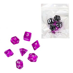 Набор кубиков для D&D (Dungeons and Dragons, ДнД) Время игры", серия: D&D, 7 шт, пурпурные