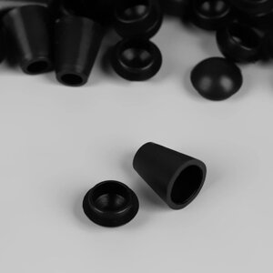 Набор наконечников для шнура d = 4 мм, 1,7 1,2 см, 100 шт, цвет чёрный