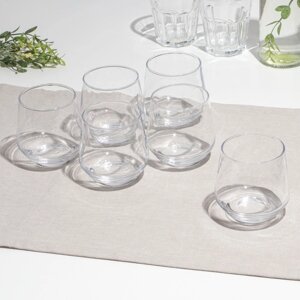 Набор низких стаканов, стеклянный, d=7 см, h=9 см, 365 мл, 6 шт