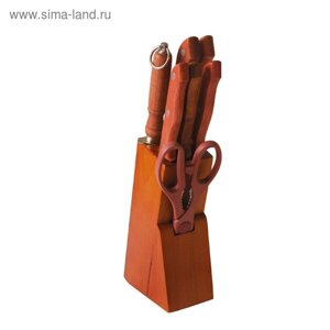 Набор ножей Atlantis «Ника», цвет коричневый, 8 предметов