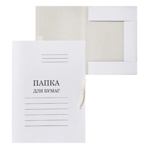 Набор папок для бумаги с завязками Calligrata, картон мелован, 350г/м2, белый, до 200л. 5 шт