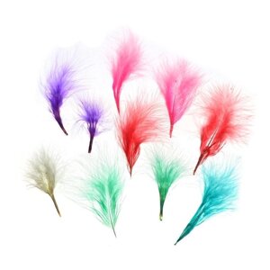 Набор перьев для декора 10 шт., размер 1 шт: 77 см, цвета пудровые МИКС