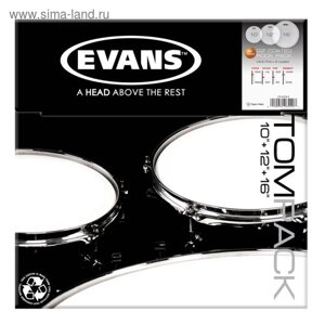 Набор пластика Evans ETP-G2CTD-R G2 Coated Rock для том барабана, 10"12"16"