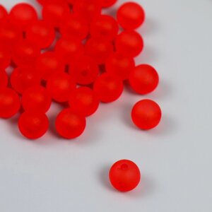 Набор пластиковых бусин "Астра" 10 мм, 20 гр (35+3шт), красный
