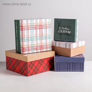 Набор подарочных коробок 5 в 1 «С новым годом», 14 14 8 - 22 22 12 см