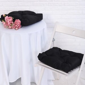 Набор подушек для стула непромокаемых 40х40см 2 шт, черный, файбер, грета хл20%пэ80%