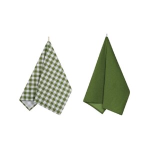 Набор полотенец Green check, размер 45х60 см. 2 шт, цвет зеленый